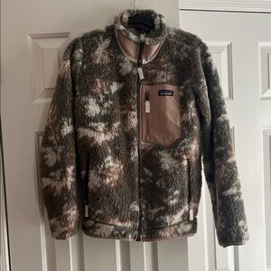 Patagonia Sherpa Jacket in Brown, Green and Cream Size Medium Women’s NWOT